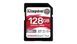 128GB Kingston Canvas React Plus V60 SD Class 10 SD Card 