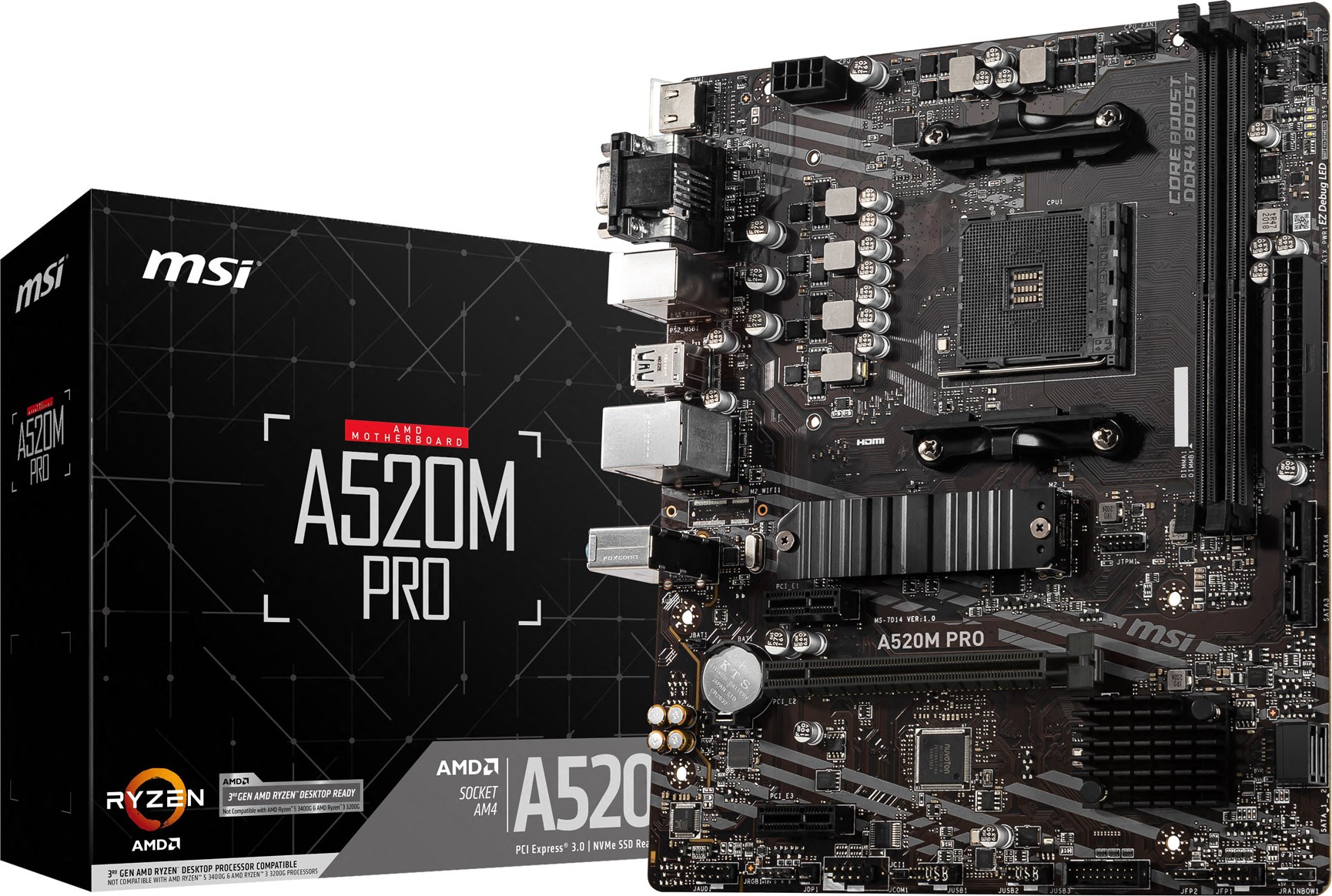 A520m Best Matx Motherboard Am4 MSI A520M-A PRO AM4 AMD A520 Gen1