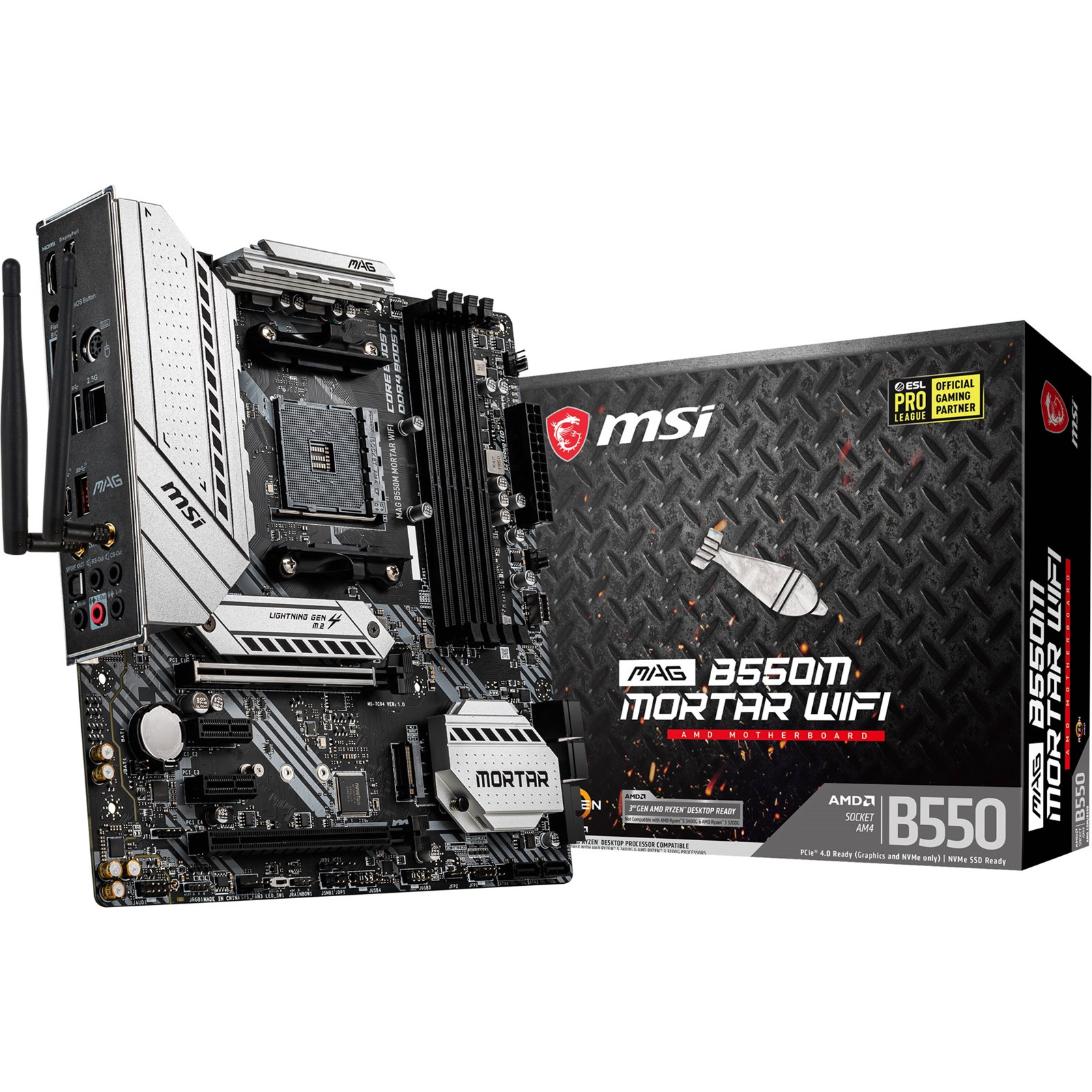 Msi Mag B550m Mortar Wifi Amd Motherboard Mag B550m Mortar Wifi Ccl Computers