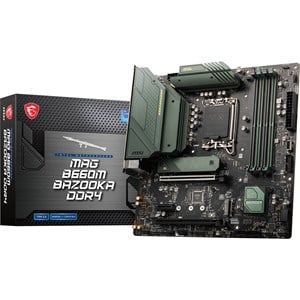MSI MAG B660M BAZOOKA DDR4 Motherboard, mATX, Intel Socket 1700, B660 Chipset