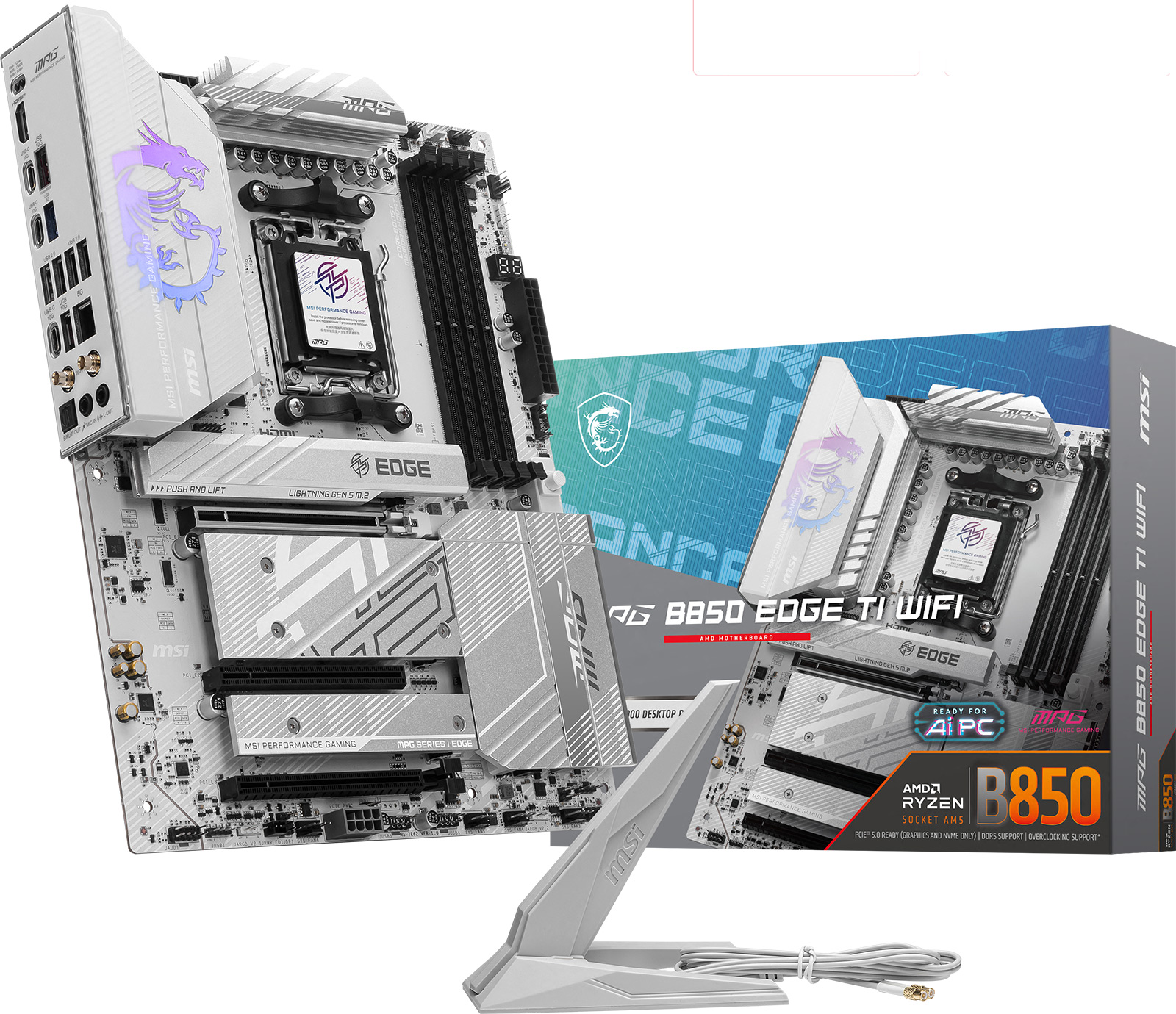 Msi Mpg B850 Edge Ti Wifi Amd Socket Am5 Atx Motherboard