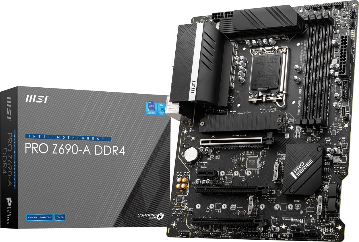 MSI PRO Z690-A DDR4 Motherboard, ATX, Intel Socket 1700, Z690