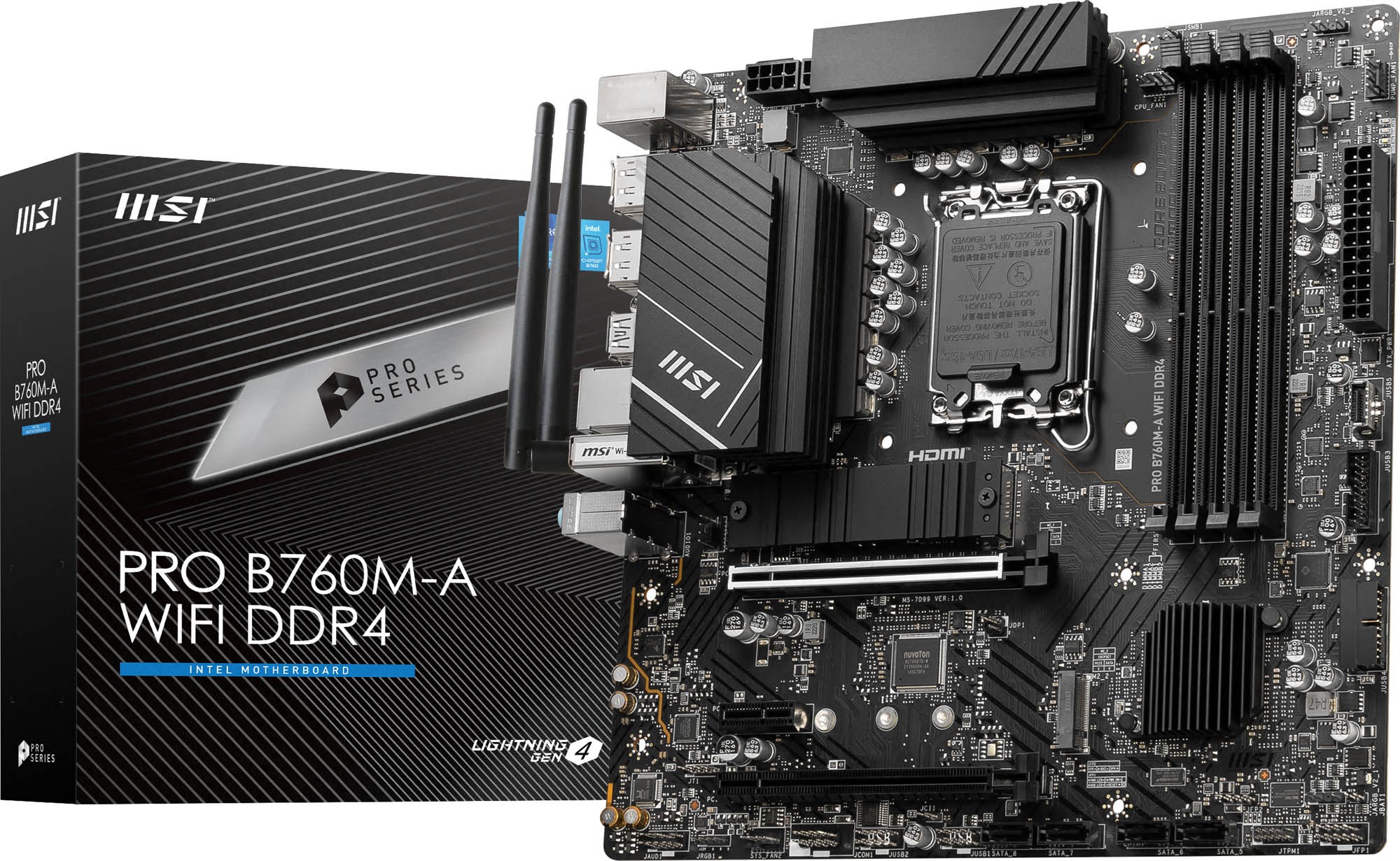 MSI PRO B760M-A WIFI DDR4 Intel Socket 1700 Motherboard