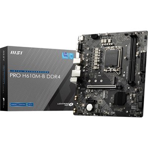 MSI PRO H610M-B DDR4 Motherboard, mATX, Intel Socket 1700, H610 Chipset