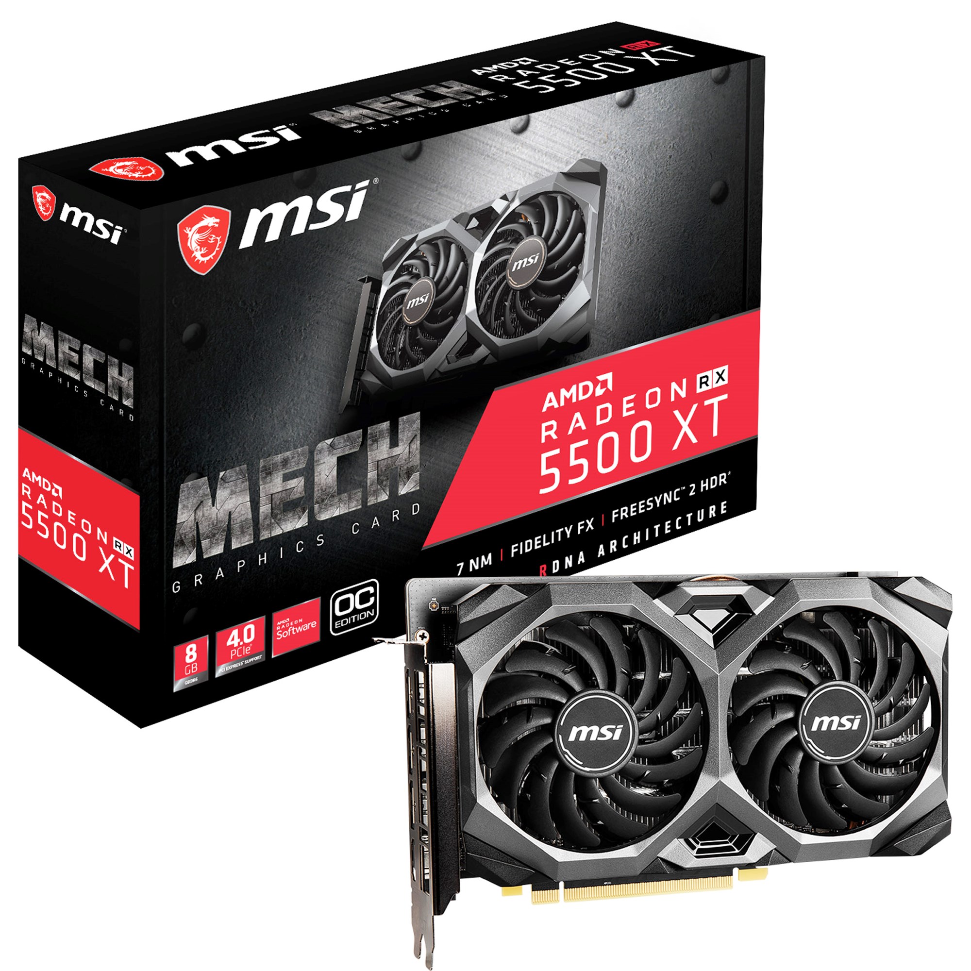 MSI Radeon RX 5500 XT MECH 8GB OC GPU - RX 5500 XT MECH 8G OC | CCL