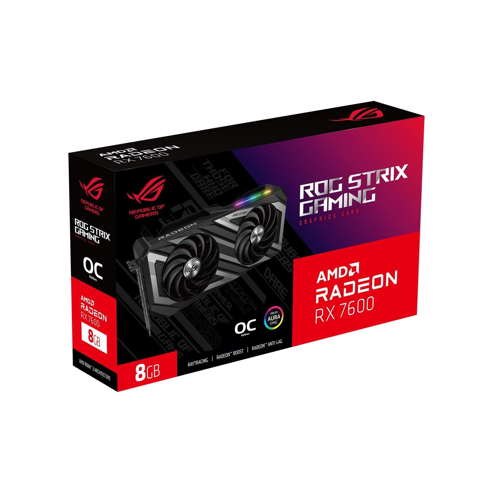 ASUS Radeon RX 7600 ROG Strix 8GB OC GPU - ROG-STRIX-RX7600-O8G-GAMING | CCL