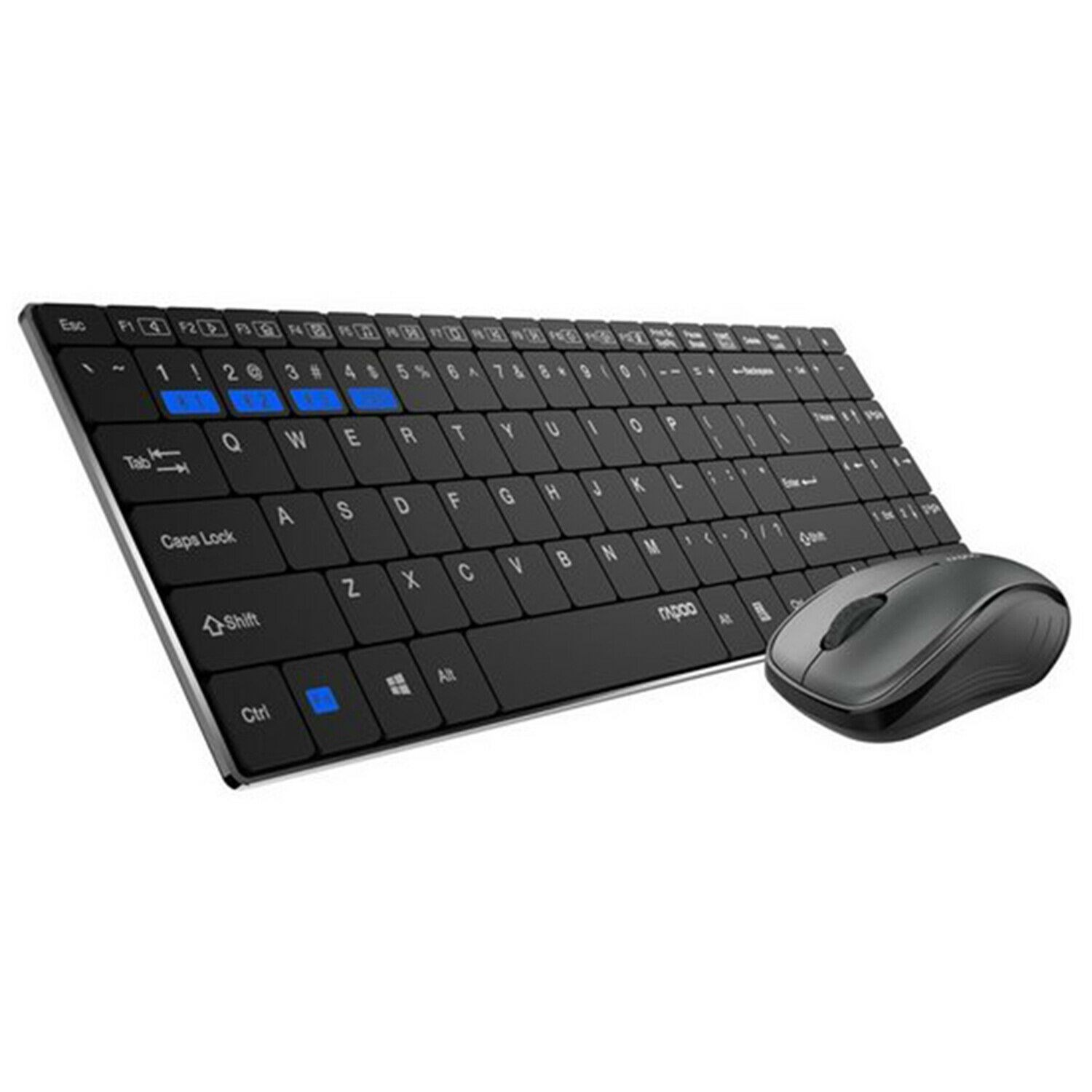 Rapoo 9060M Multimode Wireless Mouse & Ultraslim Keyboard Set Black