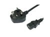 0.5m UK Plug to C13 Mains Lead - Black