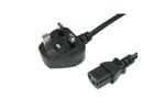 0.5m UK Plug to C13 Mains Lead - Black