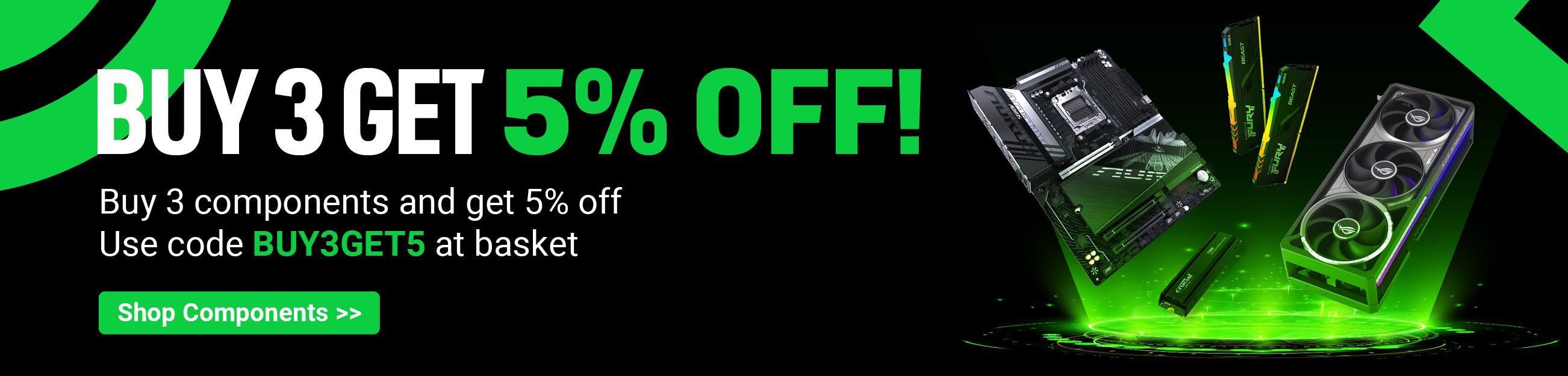 Buy 3, get 5% off on selected components