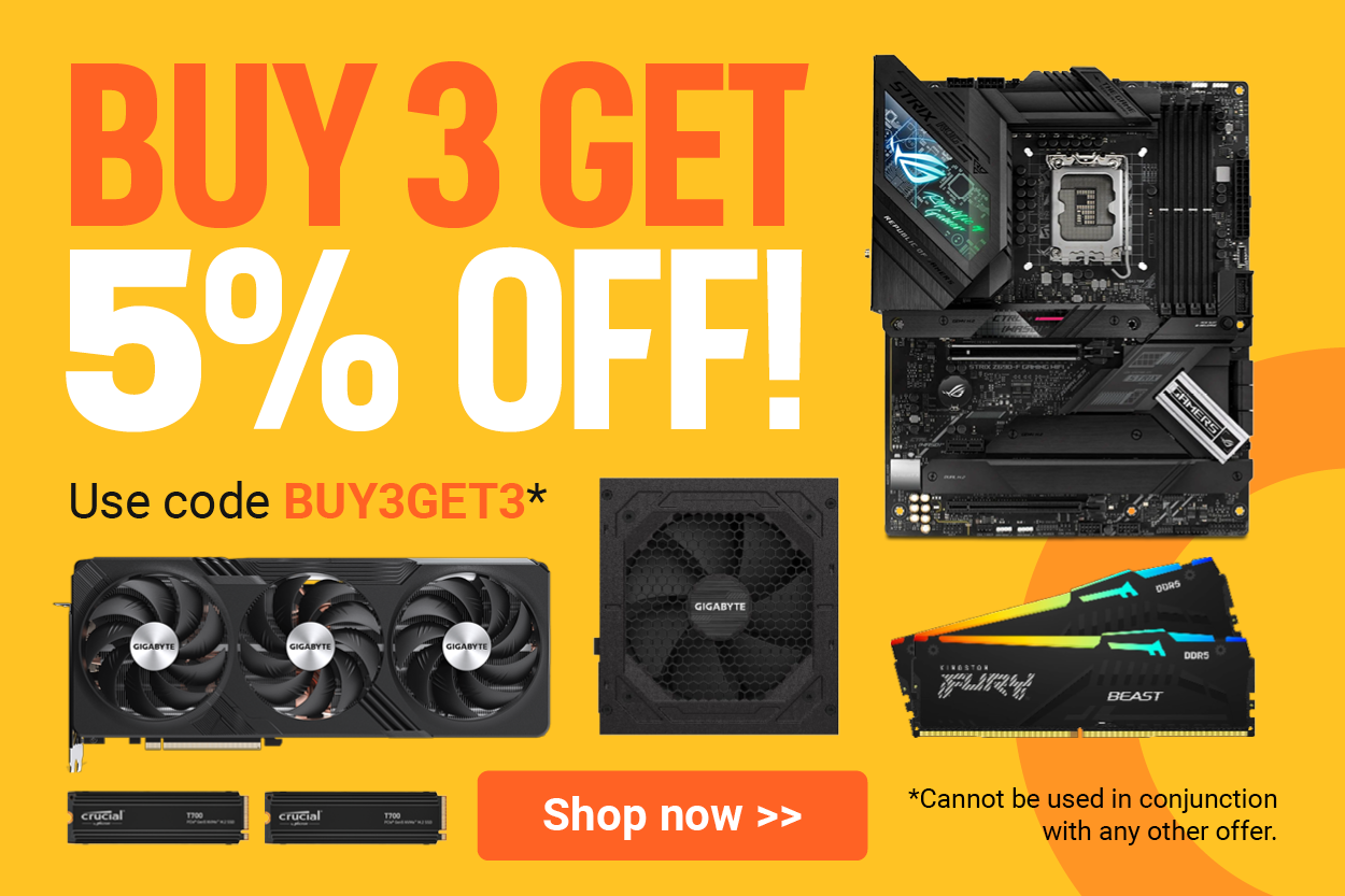 Buy 3 components and get 5 off