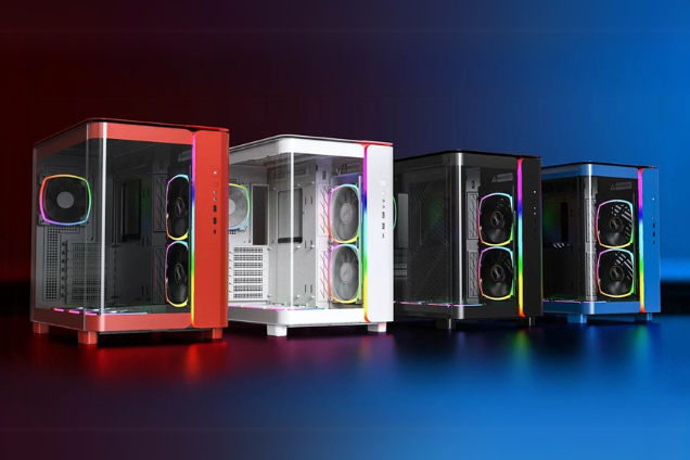 Montech King 95 PC Cases in red white black and blue