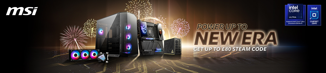 Power Up to a new era - purchase selected MSI products and claim up to £80 in Steam Vouchers from MSI.