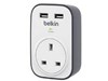 Belkin SurgeCube 1-Outlet Surge Protected Plug/Adaptor with 2 x USB Charging Ports