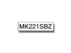 Brother P-touch M-K221SBZ (9mm x 4m) Black on White Plastic Labelling Tape