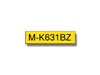 Brother P-touch M-K631BZ (12mm x 8m) Black On Yellow Plastic Labelling Tape