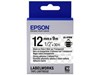 Epson LK-4TBW (12mm x 9m) Strong Adhesive Label Cartridge (Black on Transparent) for LabelWorks Label Makers