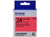 Epson LK-6RBP (24mm x 9m) Label Cartridge (Black on Pastel Red) for LabelWorks Label Makers