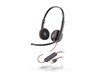 Plantronics Blackwire 3220 USB-A Corded UC Dual Stereo Headset (Black) with Microphone