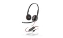 Plantronics Blackwire 3220 USB-A Corded UC Dual Stereo Headset (Black) with Microphone