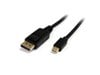 StarTech.com Adaptor 2m Mini DisplayPort to DisplayPort Adaptor Cable - M/M (Black)