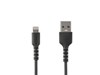 Startech.com (1m) Apple MFi Certified USB to Lightning Cable (Black) -  Reinforced with DuPont Kevlar fibre