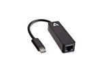 V7 USB-C Male to Ethernet RJ45 Female Adaptor Black