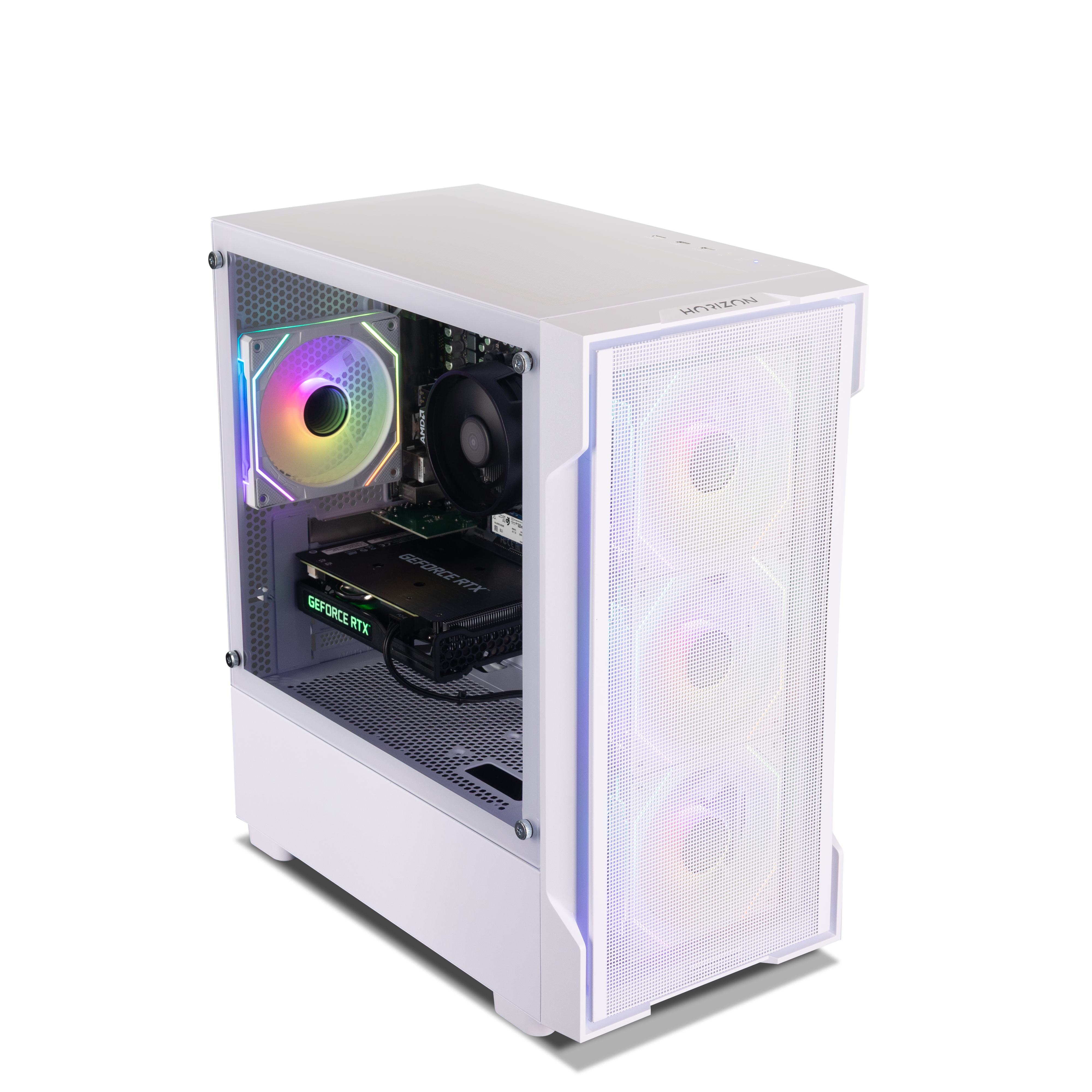 Horizon Ryzen 5 RTX 5060 Pre-built Gaming PC in White - AMZ-GAM