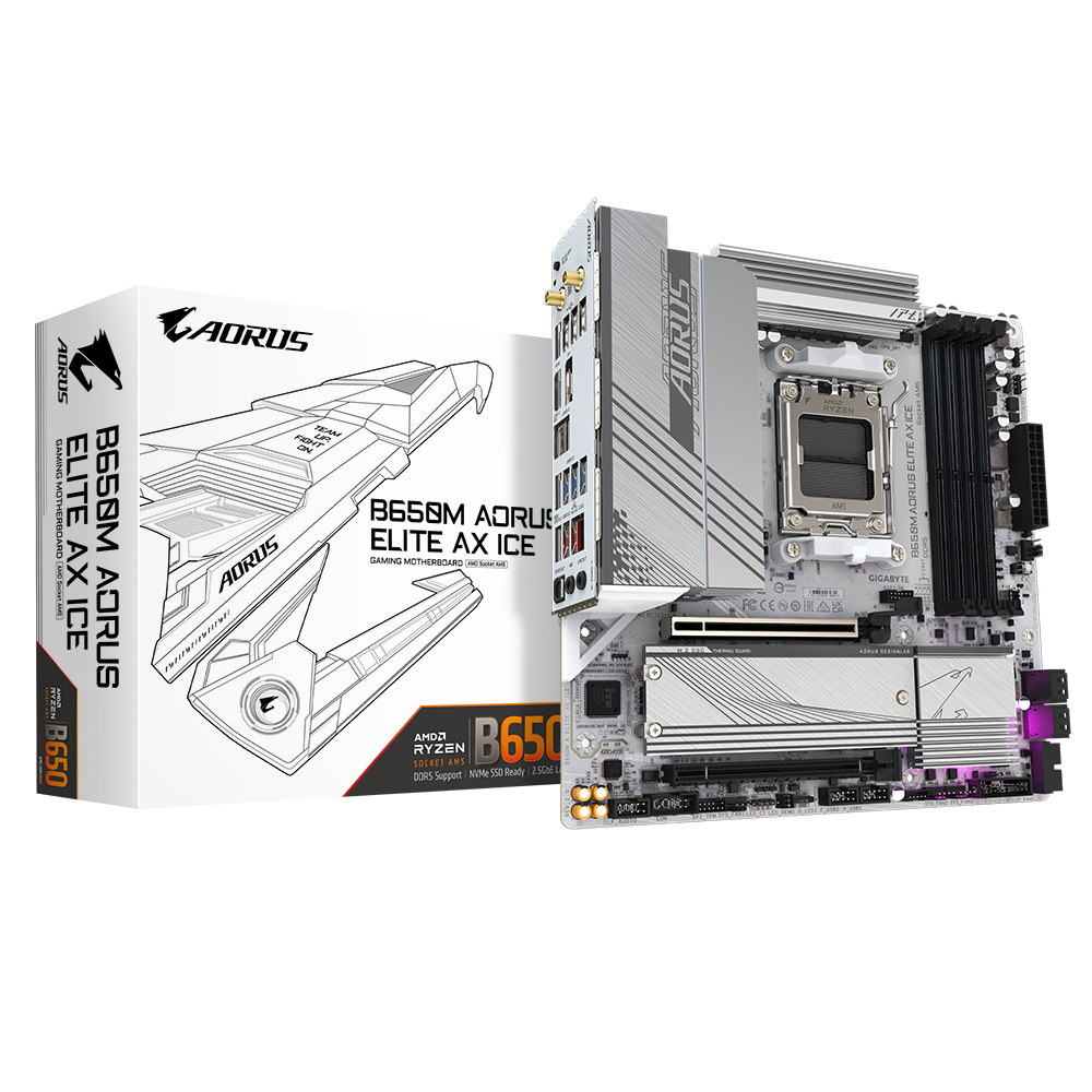 Gigabyte B650M AORUS ELITE AX ICE Micro-ATX Board Best Priced | Compare ...