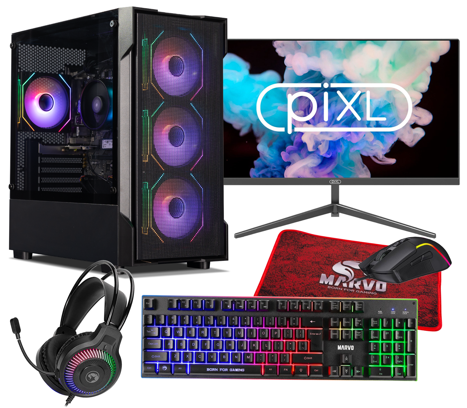 Image of Horizon Recruit Ryzen 5 Pre-built Gaming PC Bundle with Monitor and