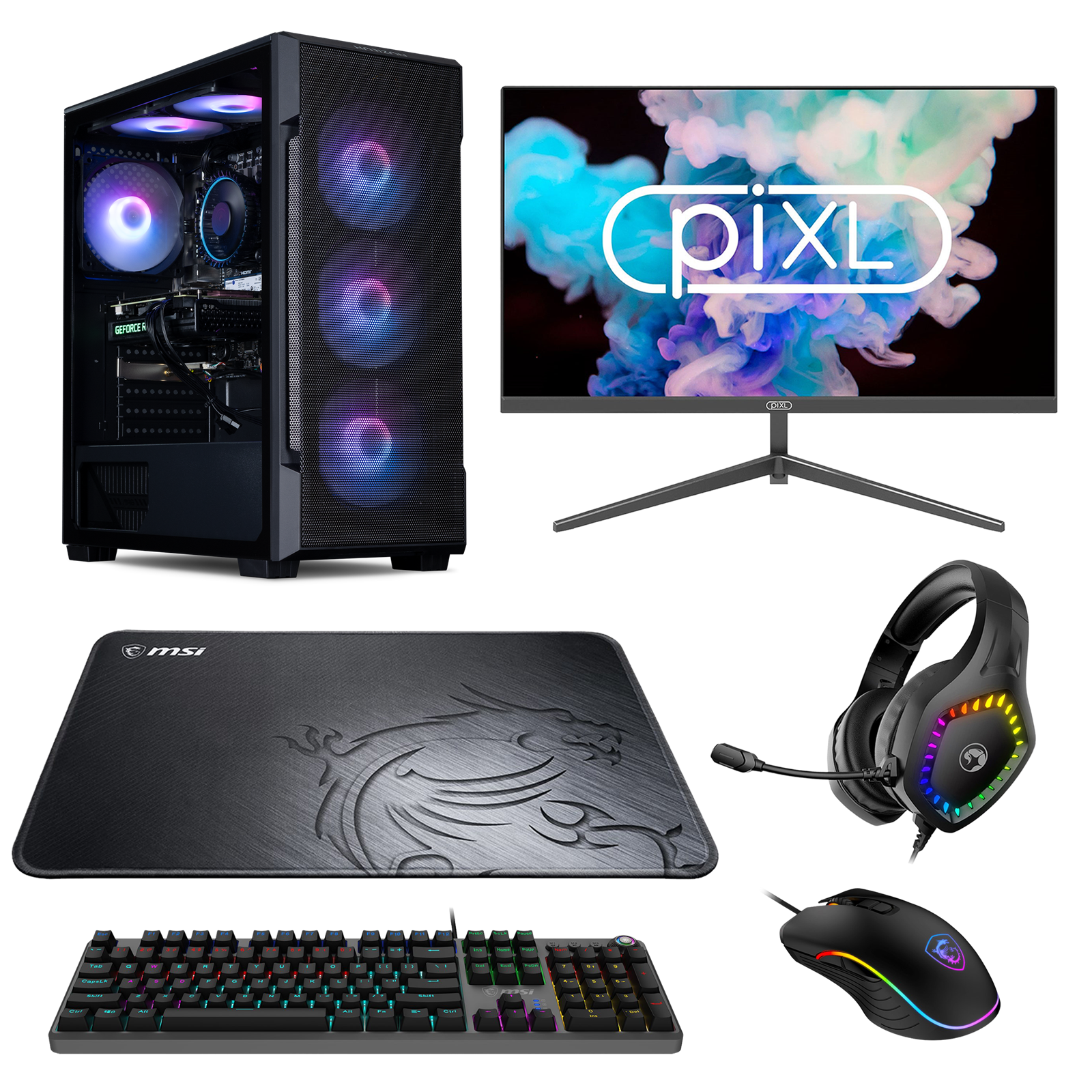 Image of Horizon Ryzen 5 RTX 5060 Pre-built PC Bundle with Monitor and