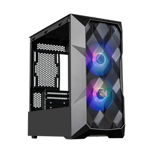 Cooler Master MasterBox TD300 Mesh Mid Tower Case in Black, up to mATX Support, Tempered Glass Side, 2x ARGB Fans