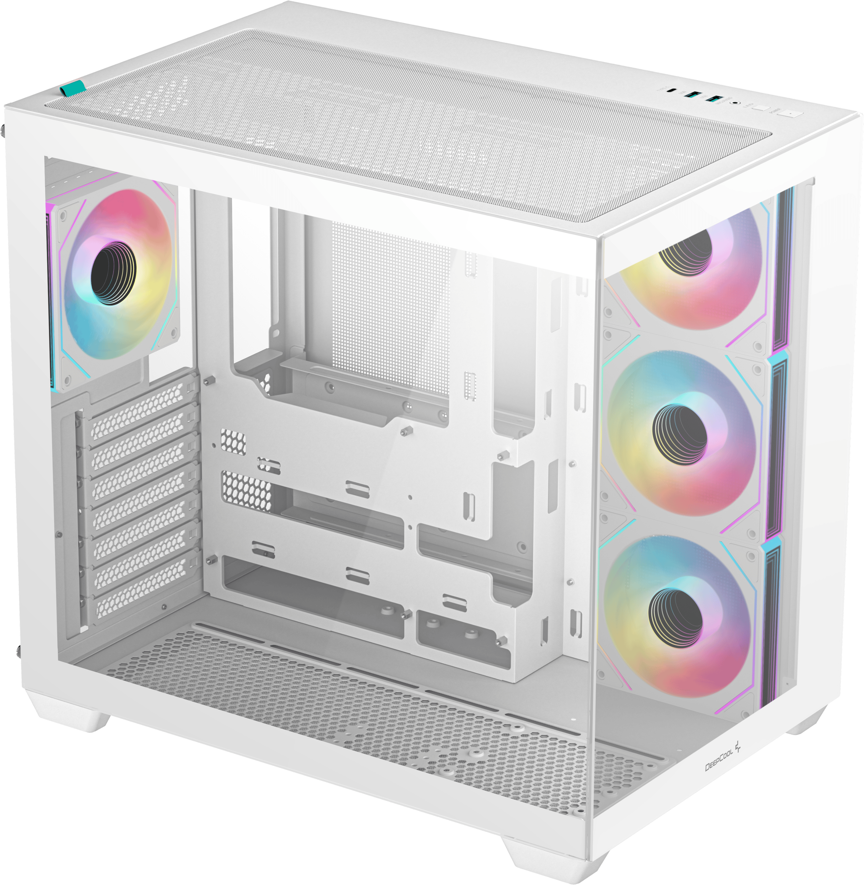 DeepCool CG530 4F WH Dual-Chamber Mid Tower ATX Case in White