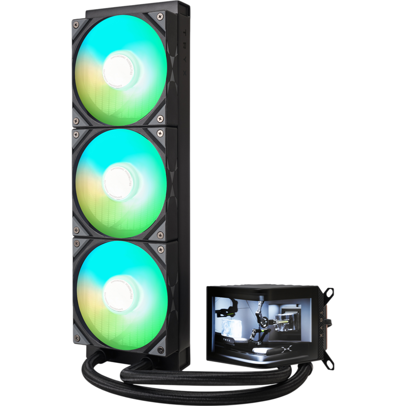Tryx Black Panorama Argb 360Mm Aio Liquid Cpu Cooler In Size 3