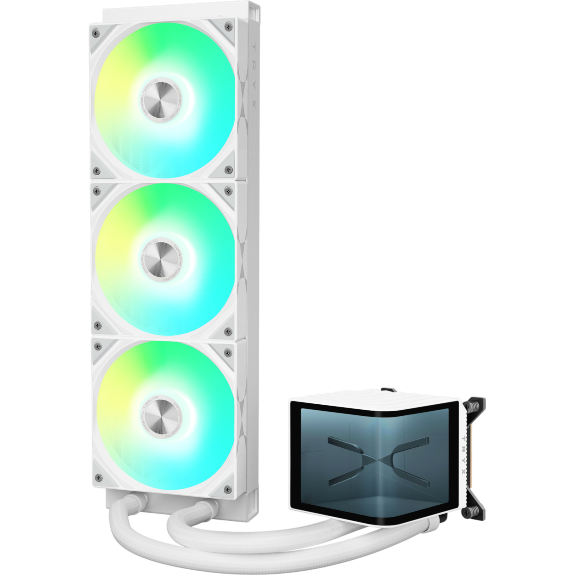 Tryx White Panorama Argb 360Mm Aio Liquid Cpu Cooler In Size 3