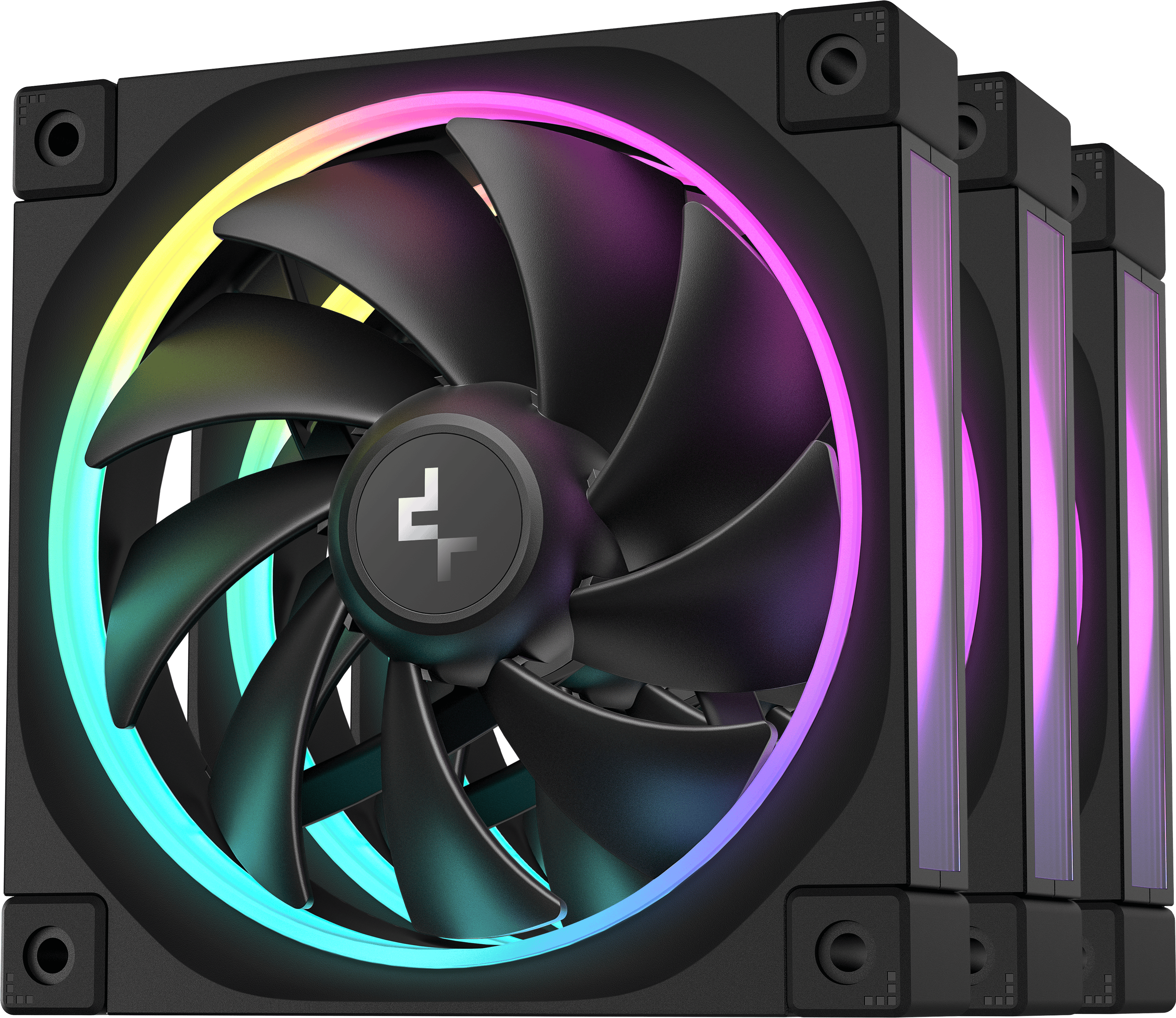 Deepcool Black Fl12-3 In 120Mm Pwm Triple Fan Pack In Size 1