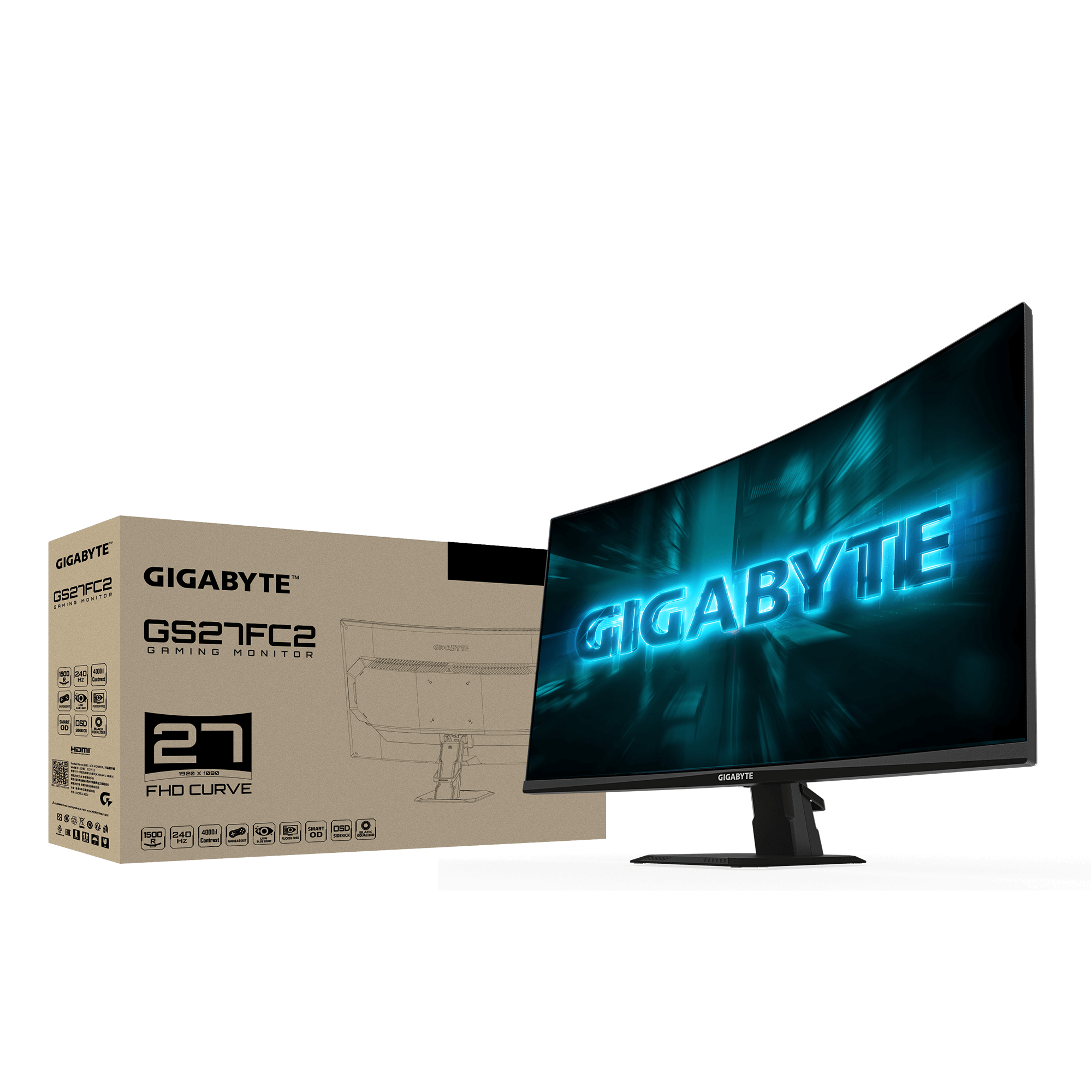 Écran Gaming Incurvé GIGABYTE 27 Pouces – 240Hz, 1ms, HDR, AMD FreeSync Premium