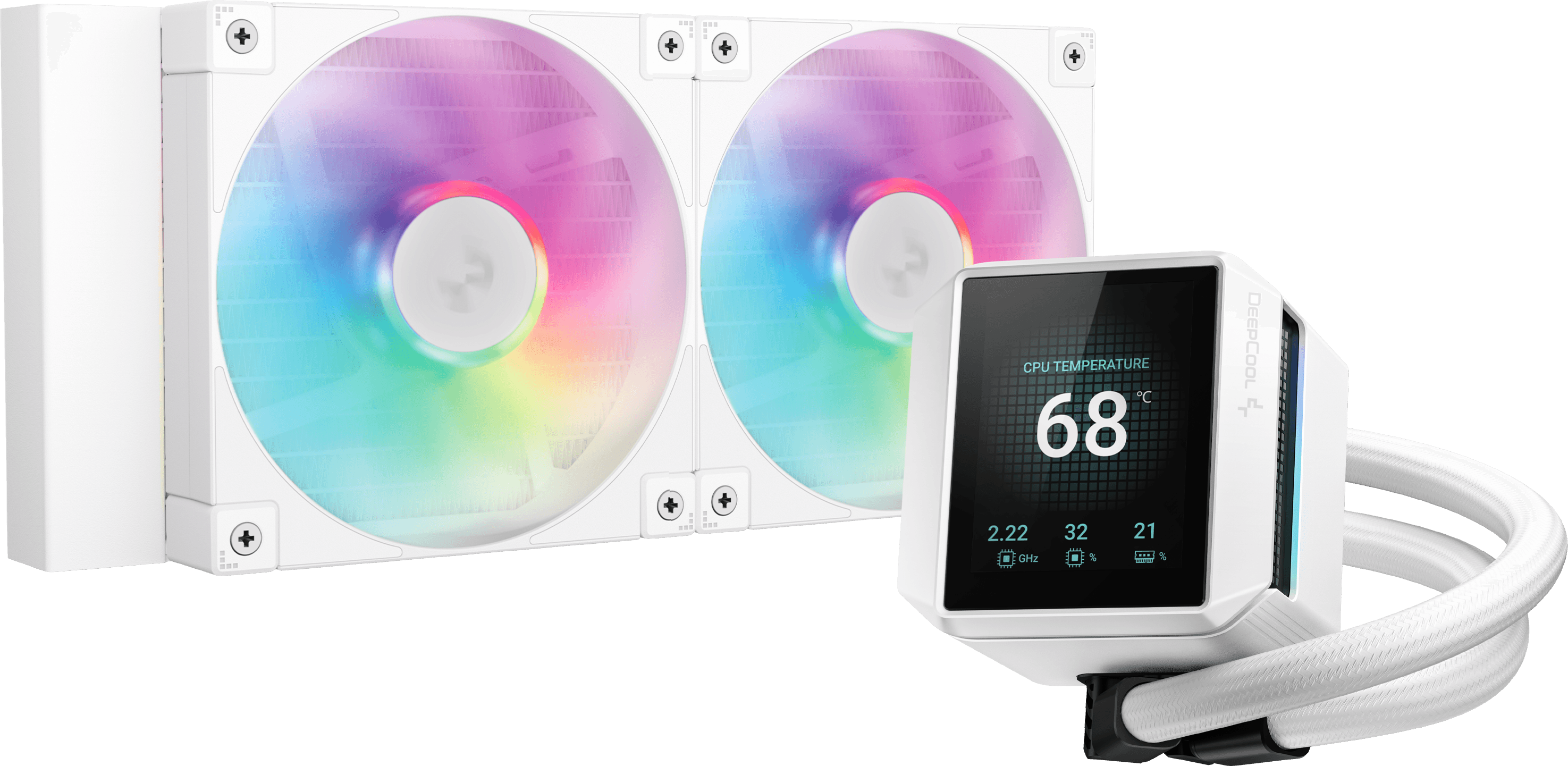 DeepCool MYSTIQUE 240 WH ARGB 240mm AiO Liquid CPU Cooler in