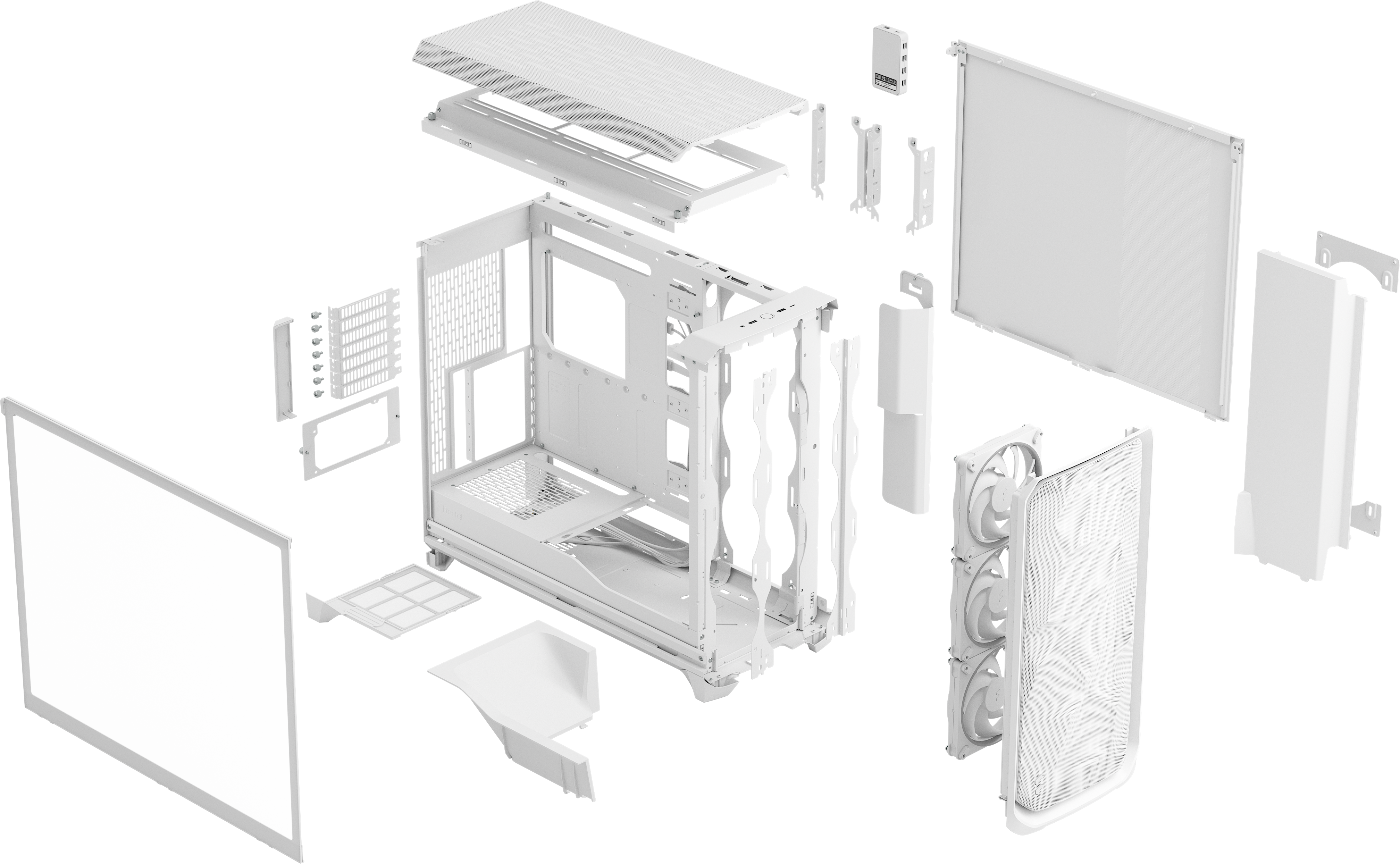 Fractal Meshify 3 XL Ambience Pro RGB E-ATX Gaming Case in White