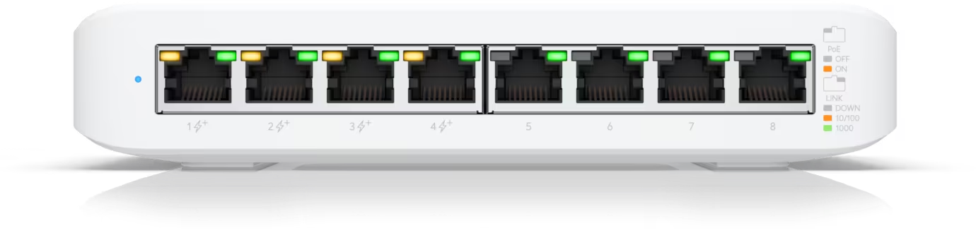 Ubiquiti Networks USW-Lite-8-POE 8-Port Gigabit PoE+ Mini Switch