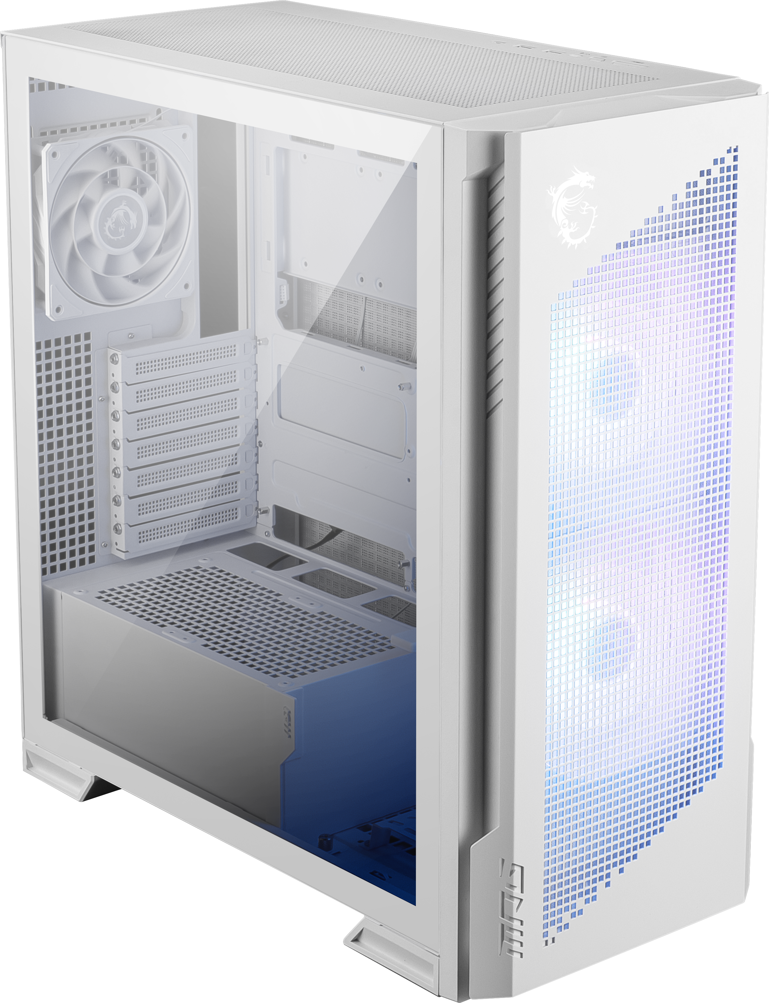 MSI MPG VELOX 300R AIRFLOW PZ WHITE E-ATX Mid Tower Gaming Case in
